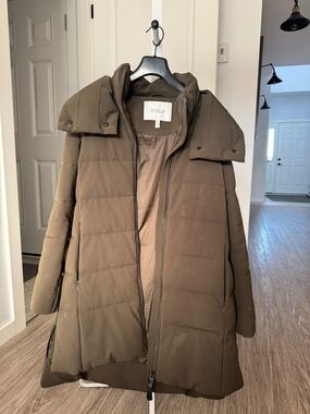 10 Crosby Derek Lam Olive Brown Quilted Puffer Coat